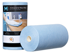 Antibacterial Heavy Duty Premium Wavy Wipes / Cleaning Cloth Blue, 300mm x 500mm, 90 Sheets, 80gsm